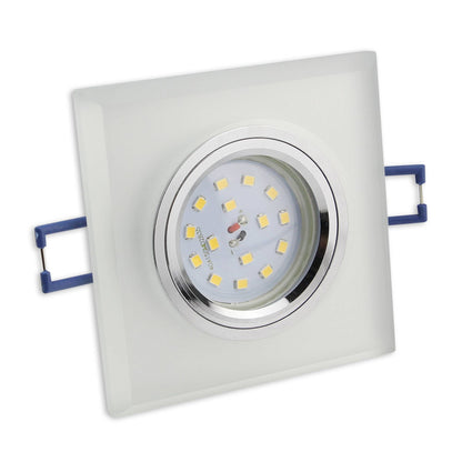 Einbaurahmen GU10 Glas rund eckig 60-70mm Gehäuse Einbaustrahler Spot LED