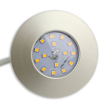 LED Einbaustrahler B Ware rund flach 5,5W IP 44 silber Bad 60mm Bohrloch 230V