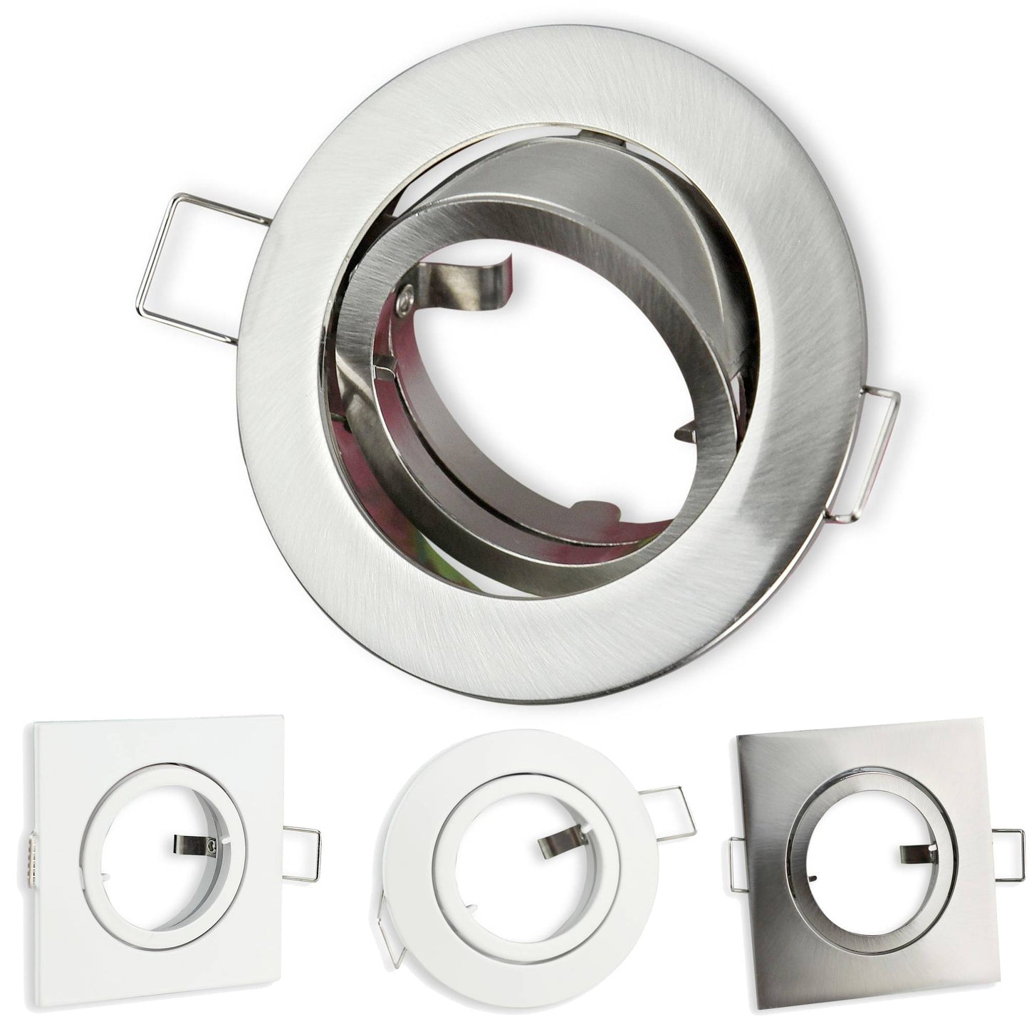 LED Einbaustrahler 5-7 Watt schwenkbar eckig rund MR16 12 Volt Einbauspot 70mm