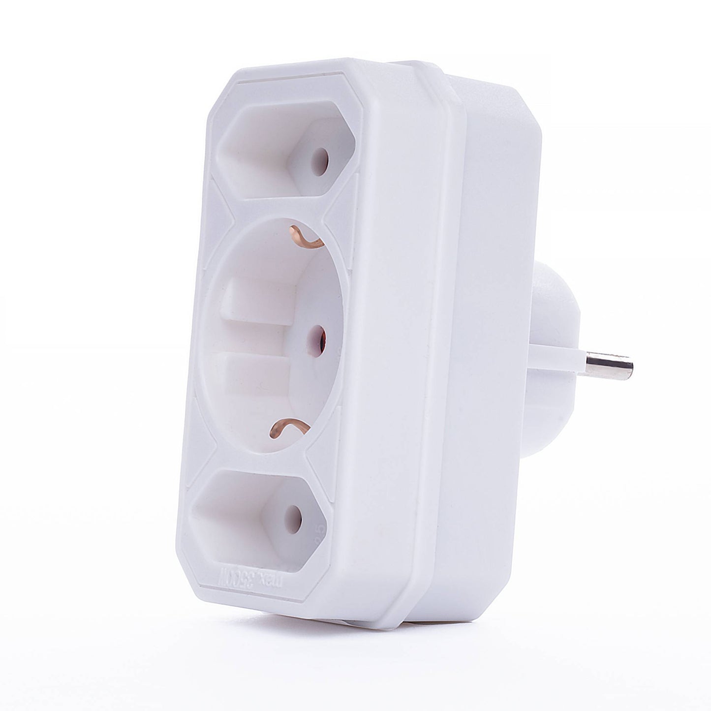 2er Set Steckdosen-Adapter 3-fach Mehrfachstecker Kindersicherung weiß schwarz 16A 250V