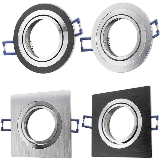 Einbaurahmen eckig rund GU10 MR16 schwenkbar Gehäuse 68mm Einbaustrahler Spot