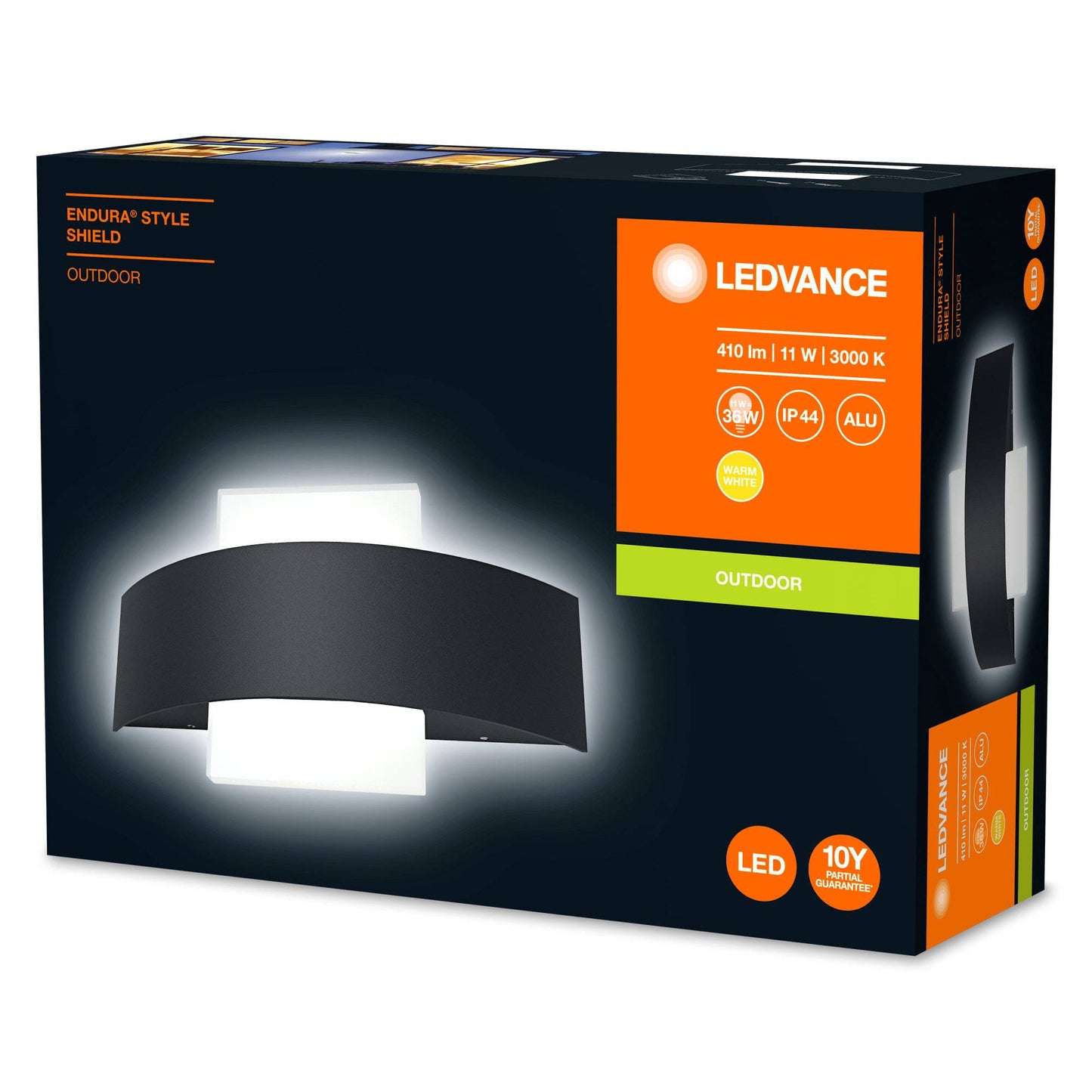 LEDVANCE Endura Shield Square 24cm LED Außen-Wandleuchte IP44 dunkelgrau
