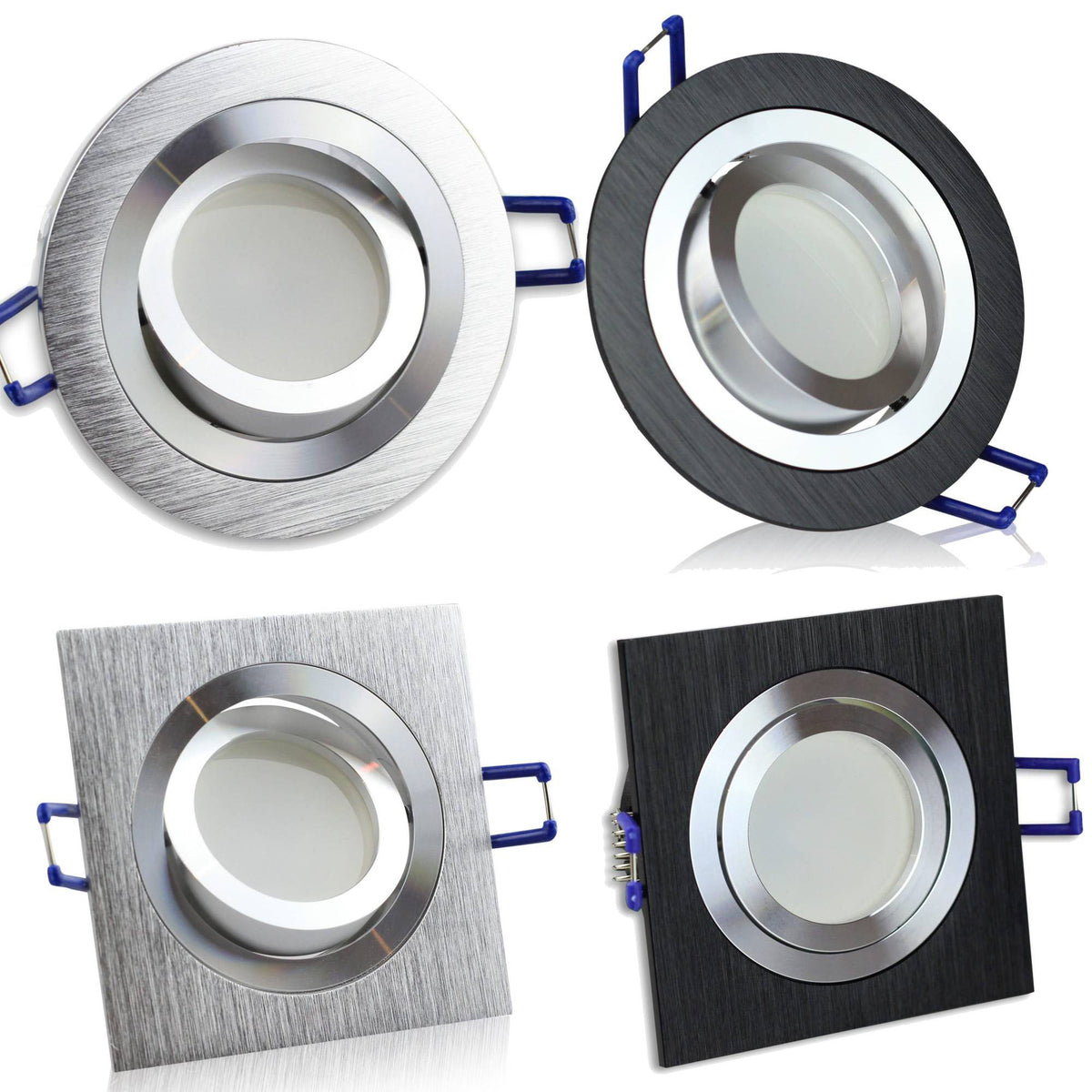 LED Einbaustrahler GU10 1-9 Watt rund eckig 230 Volt Spot Deckenstrahler 80mm