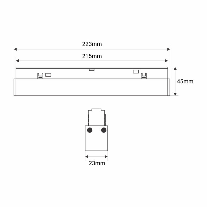 Trano 48V CCT Magnet Schienenleuchte 12W/20W dimmbar – DALI‑2, 2700‑6000K, 120° Winkel, Aluminium, Opaler Diffusor, UGR22, Schwarz