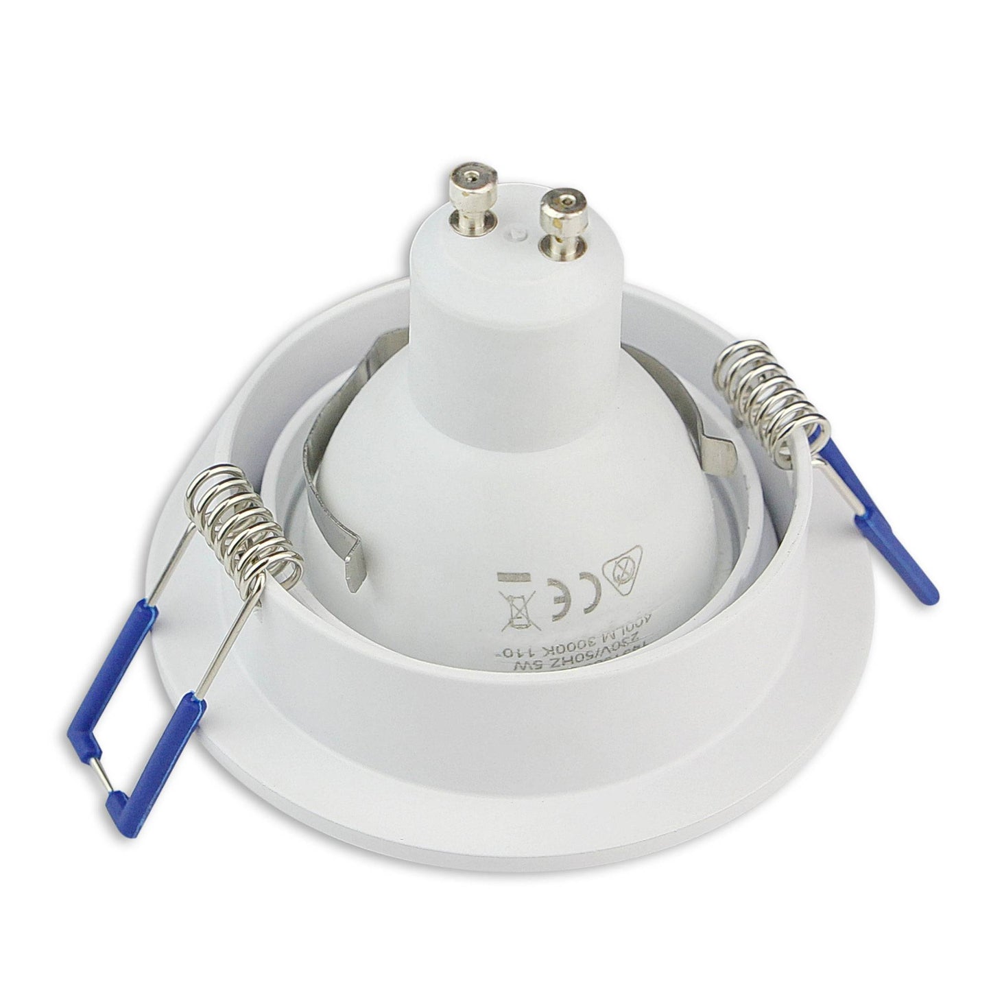 Einbaurahmen GU10 MR16 rund eckig weiß Rahmen Einbaustrahler Ø75mm Bohrloch