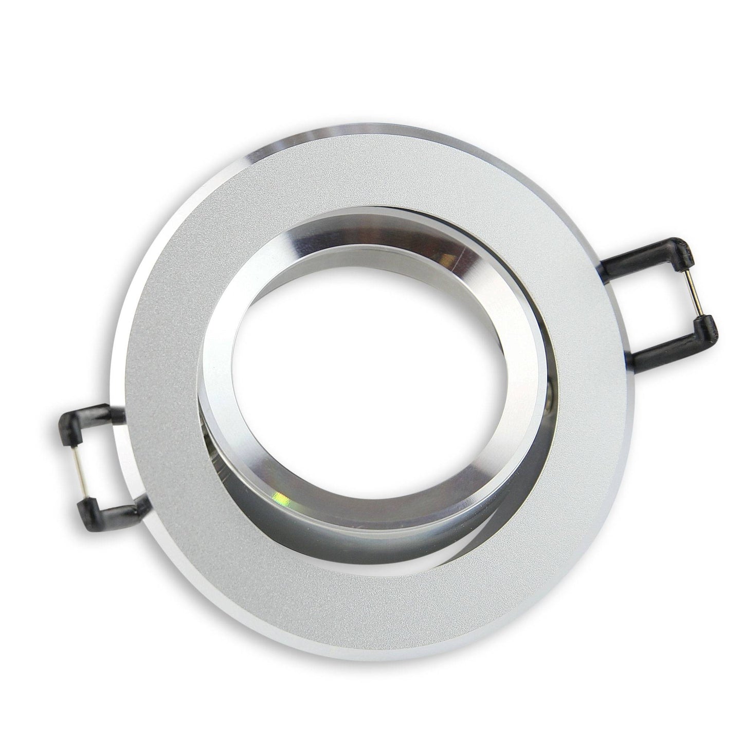 Einbaurahmen GU10 MR16 rund eckig silberRahmen Einbauleuchte Ø70-75mm Bohrloch