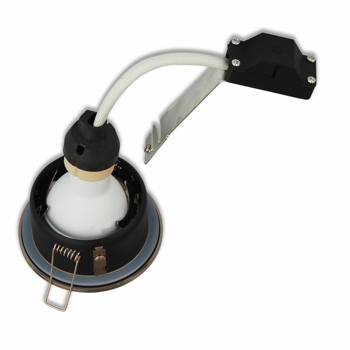 Einbaurahmen GU10 MR16 Bad Außen IP44 Feuchtraum Terasse Dusche Sauna 70-75mm