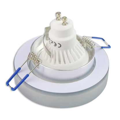 Einbaurahmen GU10 MR16 Glas rund eckig Gehäuse Einbaustrahler Spot LED Halogen