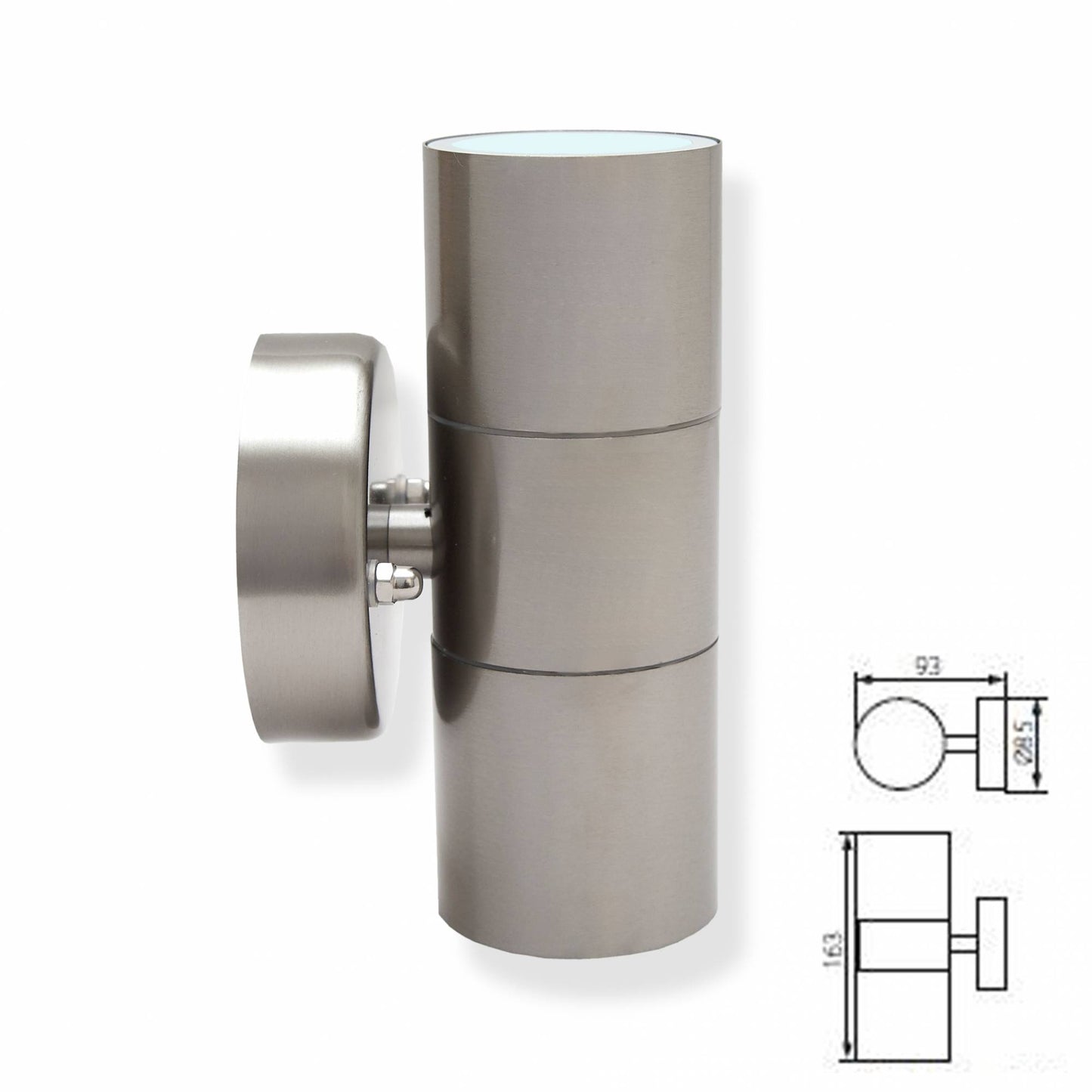 LED Außen-Wandleuchte Edelstahl IP44 Wand-Spot Strahler GU10 Garten-Leuchte Up
