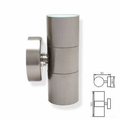 LED Außen-Wandleuchte Edelstahl IP44 Wand-Spot Strahler GU10 Garten-Leuchte Up