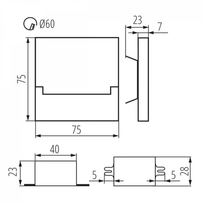 LED Treppenbeleuchtung eckig 230 Volt Treppen-Licht Stufen-Leuchte Wandlampe