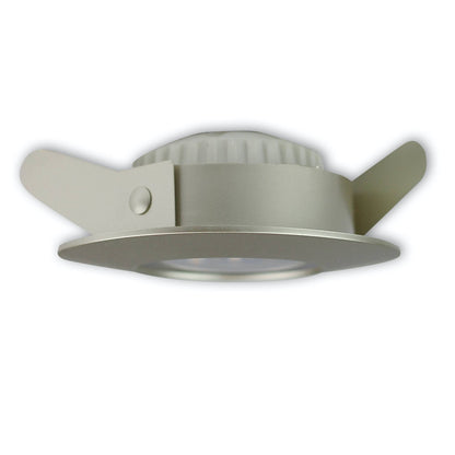 LED Einbaustrahler rund flach 5,5W IP44 silber Bad 60mm Bohrloch 230 Volt