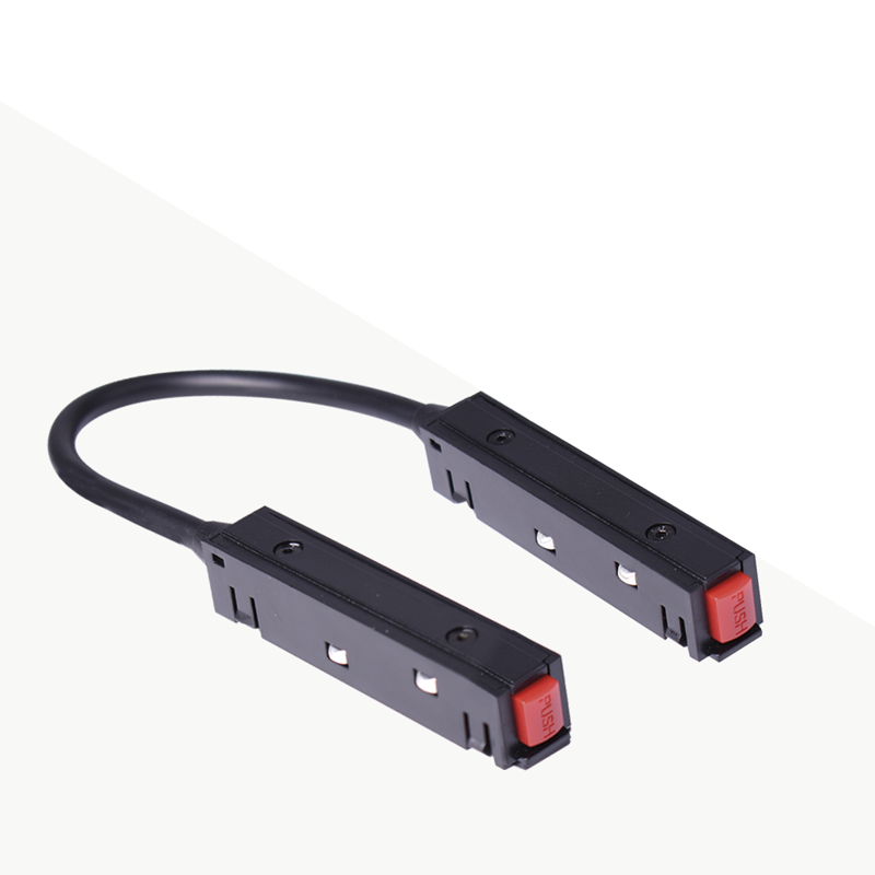 Trano 48V Verbinder‑Set für Magnetschienen 20 mm – Linearverbinder 125×15 mm & Eckverbinder 90° mit 195 mm Kabel – Schwarz, kompatibel mit Aufbau/Einbau/Trimless