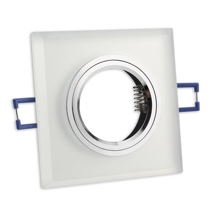 Einbaurahmen GU10 MR16 Glas Rahmen Einbaustrahler 75mm Einbau-Spot LED Halogen