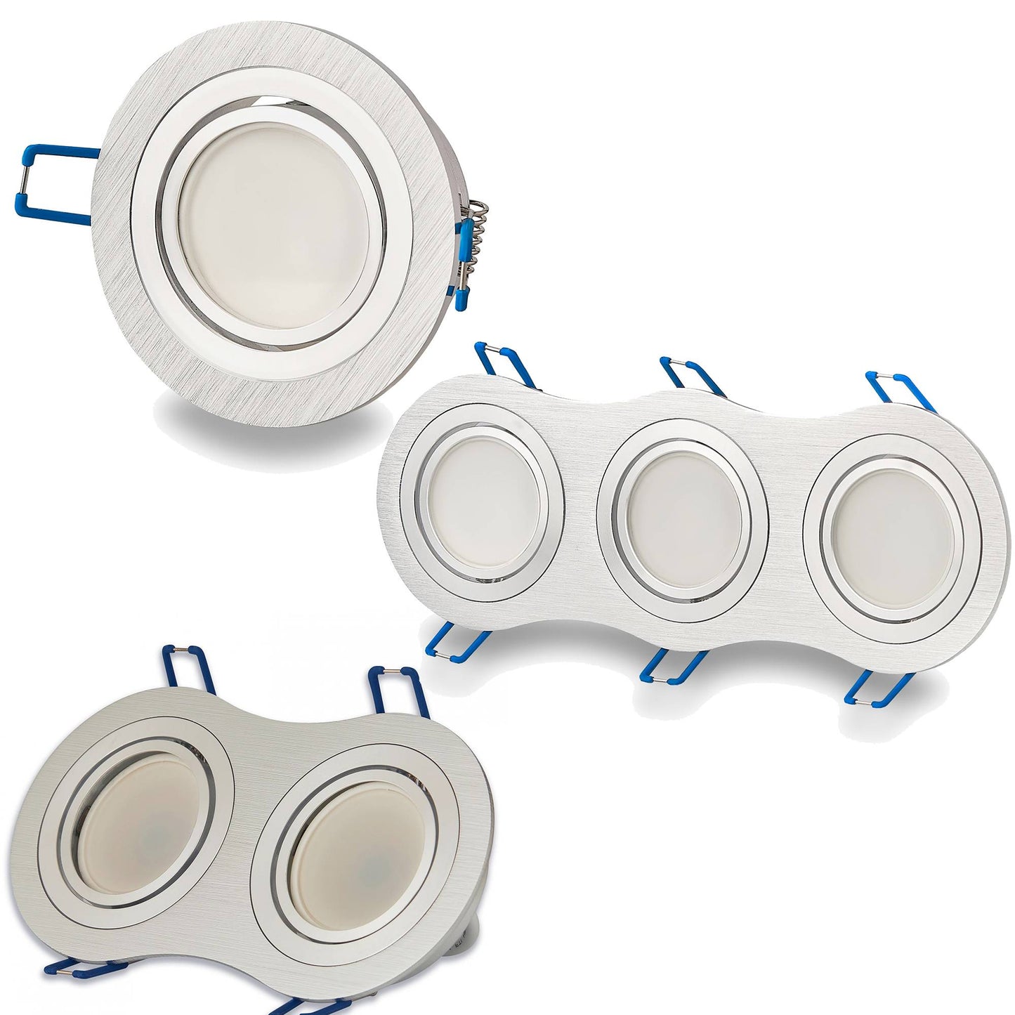 LED Einbau-Strahler 1-9W 1-3 flammig schwenkbar rund super flach GU10 230V
