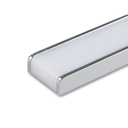 LED Spiegelleuchte Aluminium Chrom flach