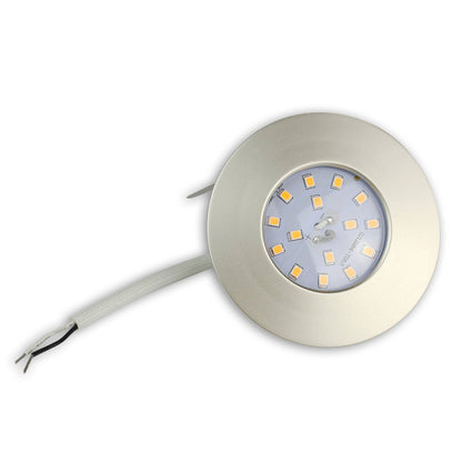 LED Einbaustrahler rund flach 5,5W IP44 silber Bad 60mm Bohrloch 230 Volt
