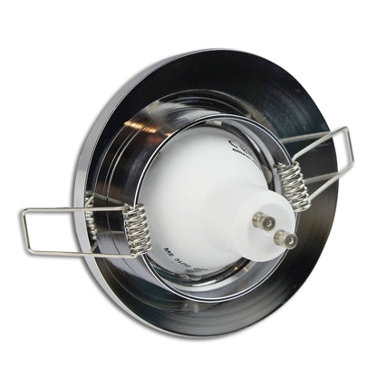 Design Einbaurahmen GU10 MR16 rund eckig weiß chrom Gehäuse Einbauleuchte Ø70mm