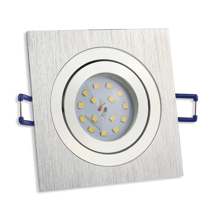 LED Einbaustrahler 230 Volt 5-7W rund eckig Einbauspot Alu 80mm Bohrloch Lampe