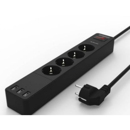 Mehrfach-Steckdose 4-fach 3x USB Schalter 1,8m Steckdosenleiste