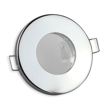 LED Einbaustrahler GU10 Badezimmer Einbaurahmen gebürstet flach rund Dusche Spot