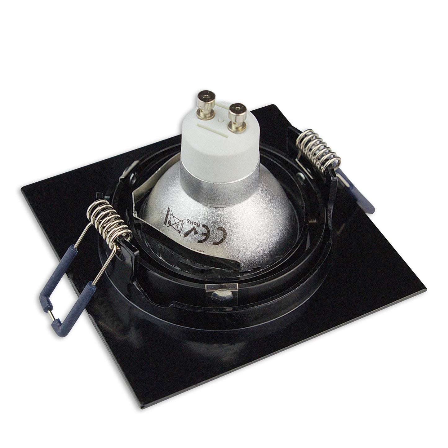 Einbaurahmen GU10 MR16 eckig Rahmen Einbaustrahler Ø75-85mm Bohrloch Spot LED