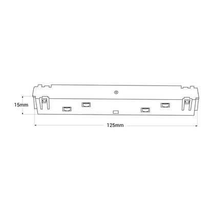 Trano 48V Verbinder‑Set für Magnetschienen 20 mm – Linearverbinder 125×15 mm & Eckverbinder 90° mit 195 mm Kabel – Schwarz, kompatibel mit Aufbau/Einbau/Trimless