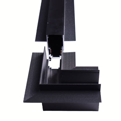 Trano Verbinder für 20 mm Einbau‑Magnetschienen – L, T & X – 90° Verbindungen, Aluminium, IP20, Schwarz, inkl. Montagezubehör, magnetisches 48V System