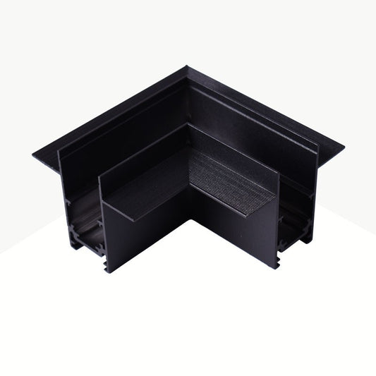 Trano Verbinder für 20 mm Einbau‑Magnetschienen – L, T & X – 90° Verbindungen, Aluminium, IP20, Schwarz, inkl. Montagezubehör, magnetisches 48V System