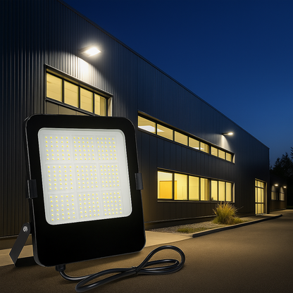 100 Watt LED-Fluter, Industrie-LED-Fluter  (4000K, 14000lm, IP66) für Produktion, Parkplätze & Co.