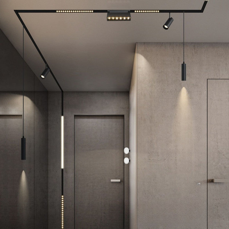 Trano 48V LED Pendelleuchte 5W dimmbar – Magnet Schienensystem, DALI‑2, CCT 2700–6000K, CRI>90, 36° Spot, Aluminium Schwarz