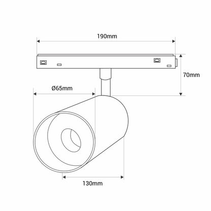 Trano 48V LED Strahler Magnet Schienensystem 10W/20W DALI‑2 dimmbar CCT 2700‑6000K CRI90 36° schwenkbar Schwarz