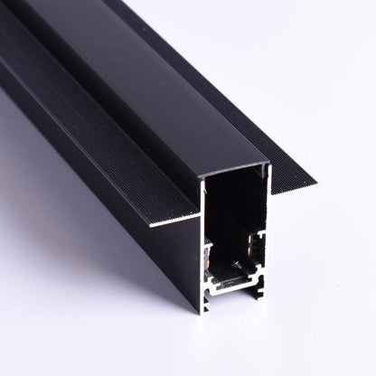 Trano Einbau‑Magnetschiene 20 mm Schwarz – 48V Magnet‑Stromschiene aus Aluminium, IP20, 1 m & 2 m, inkl. Abdeckung & Endkappen, CE/ROHS