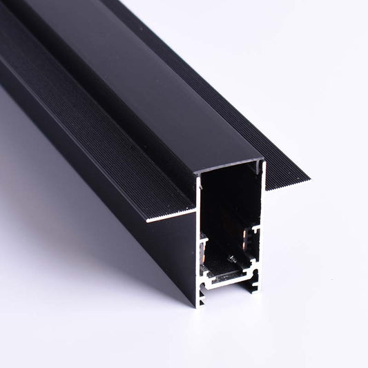 Trano Einbau‑Magnetschiene 20 mm Schwarz – 48V Magnet‑Stromschiene aus Aluminium, IP20, 1 m & 2 m, inkl. Abdeckung & Endkappen, CE/ROHS