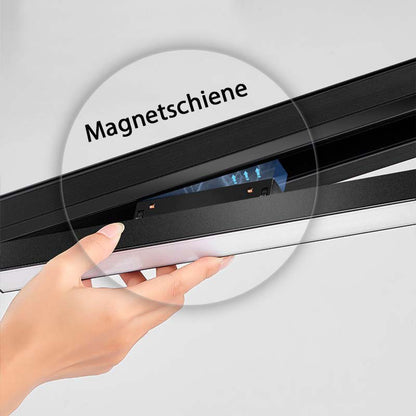 Trano Einbau‑Magnetschiene 20 mm Schwarz – 48V Magnet‑Stromschiene aus Aluminium, IP20, 1 m & 2 m, inkl. Abdeckung & Endkappen, CE/ROHS