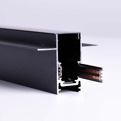 Trano Einbau‑Magnetschiene 20 mm Schwarz – 48V Magnet‑Stromschiene aus Aluminium, IP20, 1 m & 2 m, inkl. Abdeckung & Endkappen, CE/ROHS