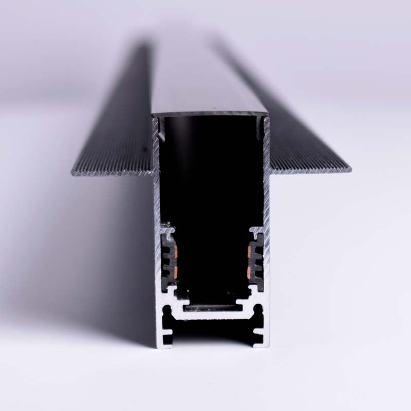 Trano Einbau‑Magnetschiene 20 mm Schwarz – 48V Magnet‑Stromschiene aus Aluminium, IP20, 1 m & 2 m, inkl. Abdeckung & Endkappen, CE/ROHS
