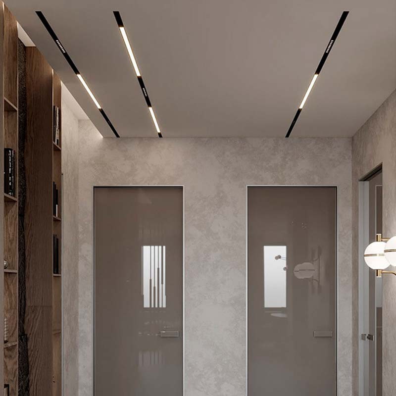 Trano Einbau‑Magnetschiene 20 mm Schwarz – 48V Magnet‑Stromschiene aus Aluminium, IP20, 1 m & 2 m, inkl. Abdeckung & Endkappen, CE/ROHS