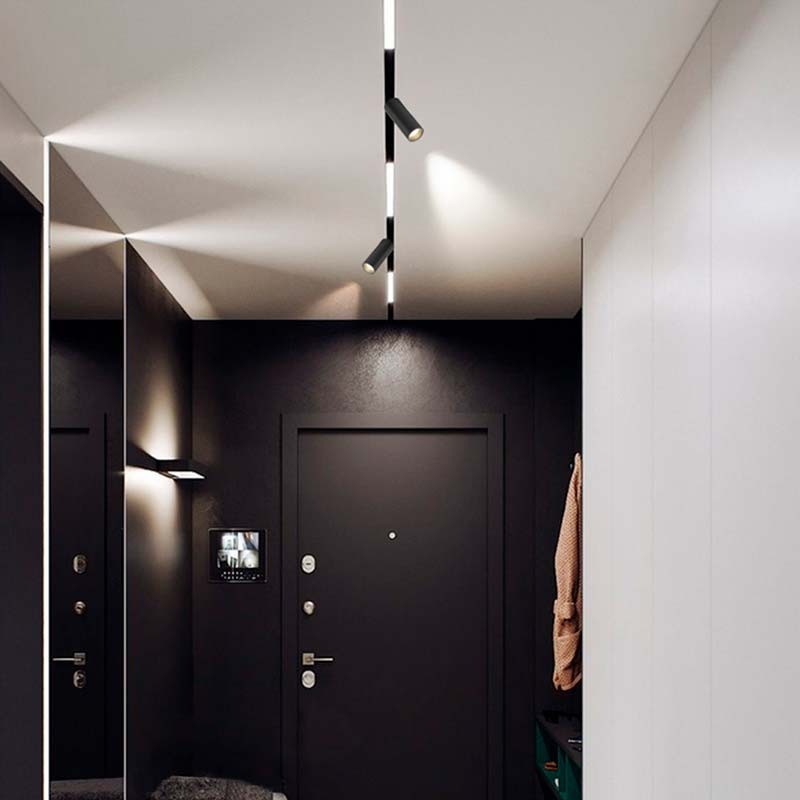 Trano Einbau‑Magnetschiene 20 mm Schwarz – 48V Magnet‑Stromschiene aus Aluminium, IP20, 1 m & 2 m, inkl. Abdeckung & Endkappen, CE/ROHS