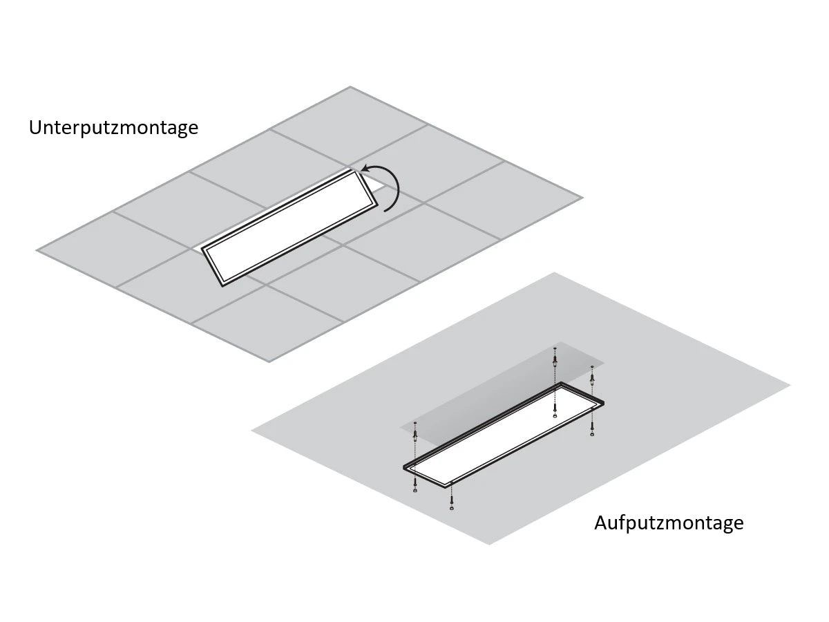 LED Panel 2in1 30W 4000K 3600lm 120x30 cm – Vielseitige Deckenbeleuchtung