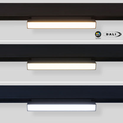 Trano 48V Magnet Schienensystem CCT Leuchte 12W/18W DALI‑2 dimmbar – schwenkbarer LED Stromschienenstrahler 2700‑6000K, CRI 95, 120°