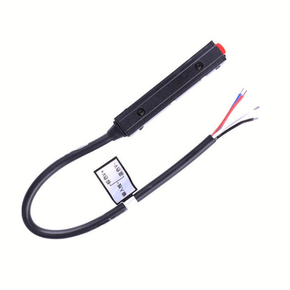Trano 48V Einspeisung mit 300 mm Kabel für 20 mm Magnetschienen – DALI‑kompatibel, IP20, 90×15 mm, Schwarz
