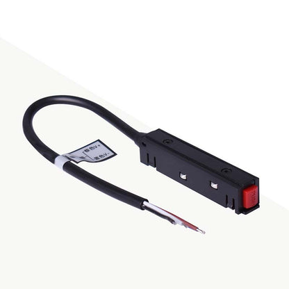 Trano 48V Einspeisung mit 300 mm Kabel für 20 mm Magnetschienen – DALI‑kompatibel, IP20, 90×15 mm, Schwarz