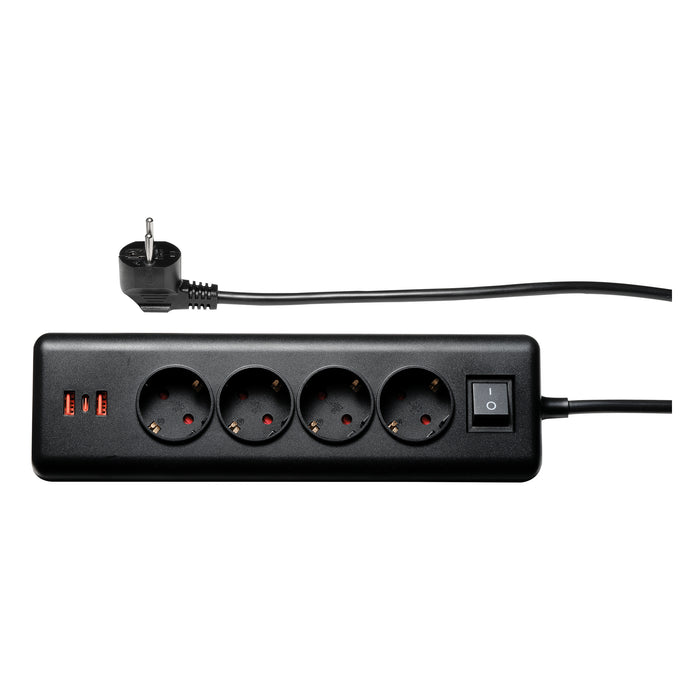 Steckdosenblock 4-fach mit USB-A + USB-C PD 20 W