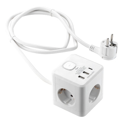 Trano Tischsteckdose 3-fach mit USB-A und USB-C PD 20 W