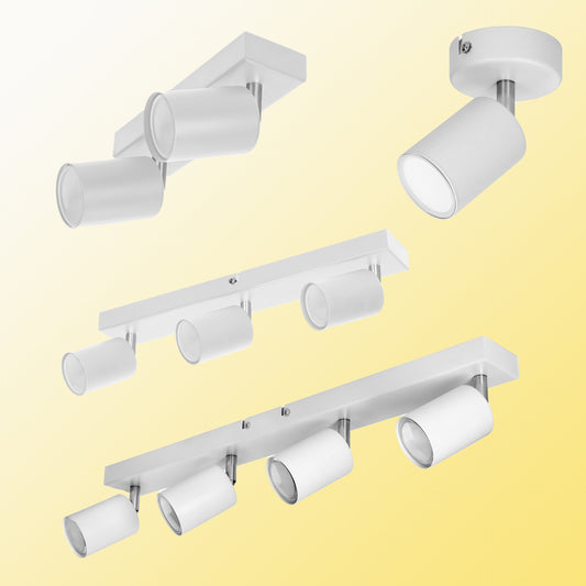 Elegante Wand- und Deckenleuchten in Weiß, 1-4 Flammig, GU10