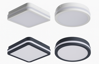 LED- Deckenleuchte mit oder ohne Bewegungssensor IP65 12/18 Watt oder 24/30 Watt