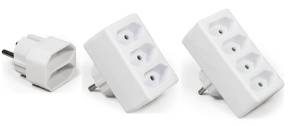 Steckdosenadapter als 2fach, 3fach, 4fach Ausführung