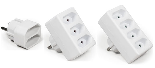 Steckdosenadapter als 2fach, 3fach, 4fach Ausführung