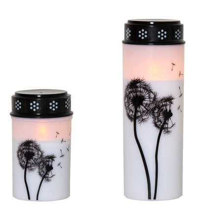 LED-Grablicht Weiß Pusteblumenmotiv, Warmweiß, Timerfunktion, 2 Größen, Batteriebetrieben